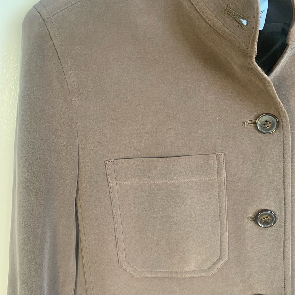 Jones New York 100% Silk Blazer Jacket Mocha Brown - Picture 4 of 12